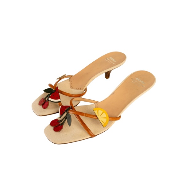 Moschino Cheap & Chic 2000s Fruit Kitten Sandal Heels - Picture 2 of 4